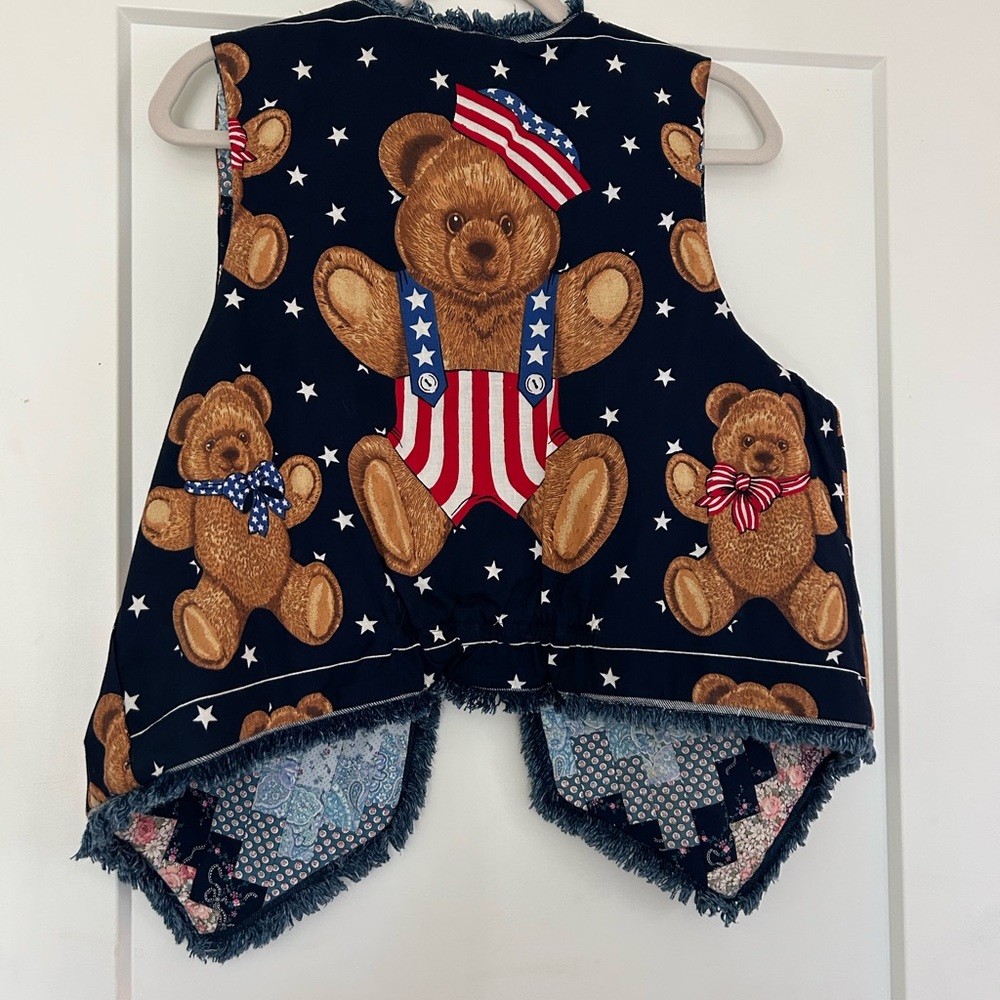 Denim Vest with Patchwork Eagle - image 6